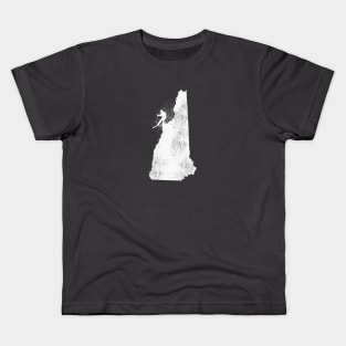 Ski New Hampshire Skier Distressed Illustration Kids T-Shirt